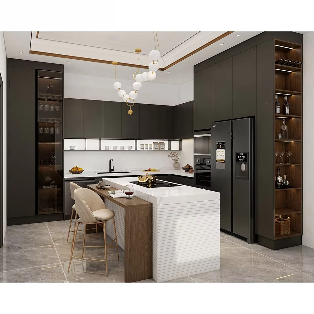 Commercial Kitchen Manufacturers - Çin Ticari Üretici Modern Melamin Ahşap