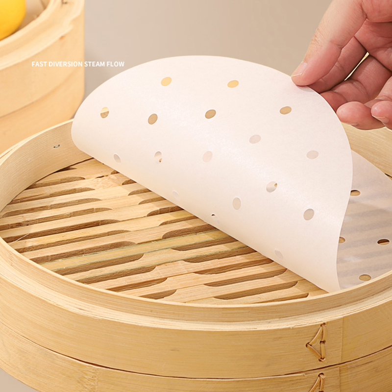 Commercial Kitchen Steamer - 50 adet Bambu Buharlı Pişirici Kağıtları