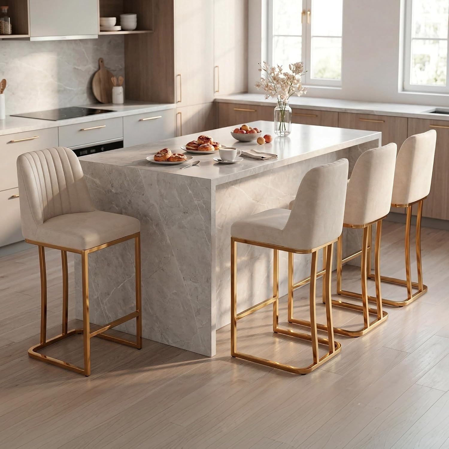 Sırtlı 4'lü Bar Taburesi Seti, - Commercial Kitchen Island incelemesi ve fiyatı